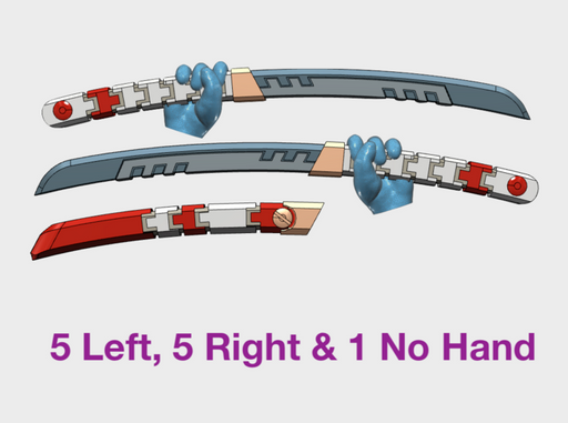 11x Ka'Tauna-2 Swords w/Scabbard (Tau hand) 3d printed