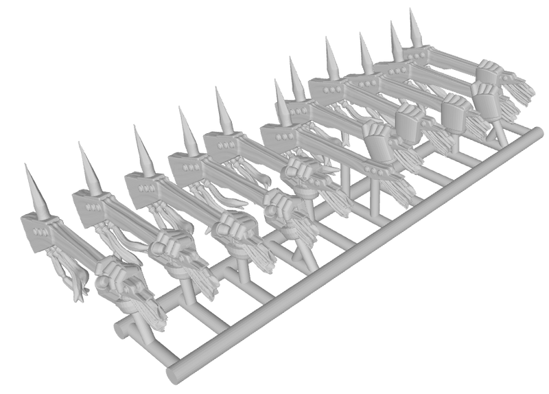 11x Tasseled Gunstock War Clubs (Marine)