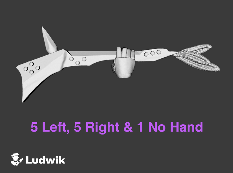 11x Long Gunstock War Clubs (Marine)