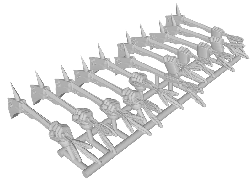 11x Long Gunstock War Clubs (Marine)