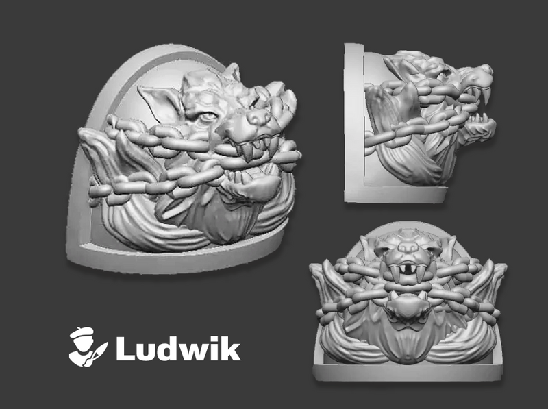 10x Hellhound - 3D Relief Marine Pauldron