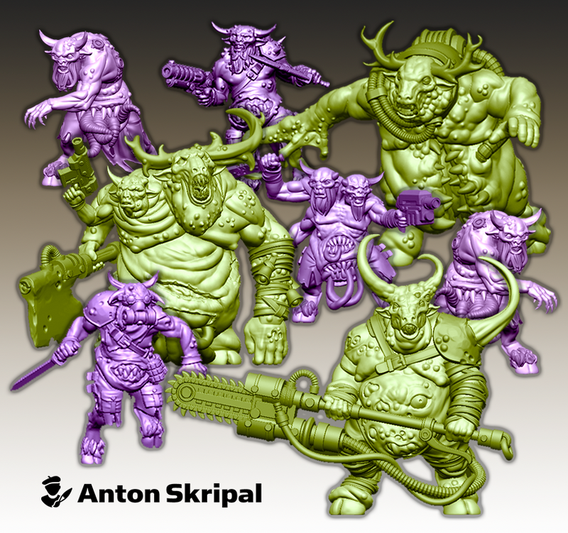 Plague-Herd: Accursed Beastmen Mob