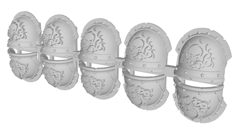 10x Skull Flayers - 10th Ed. Chaos Terminator: Rugged Pads