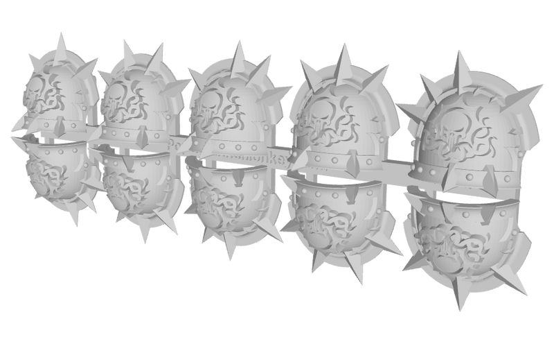 10x Skull Flayers - 10th Ed. Chaos Terminator: Styrac Pads