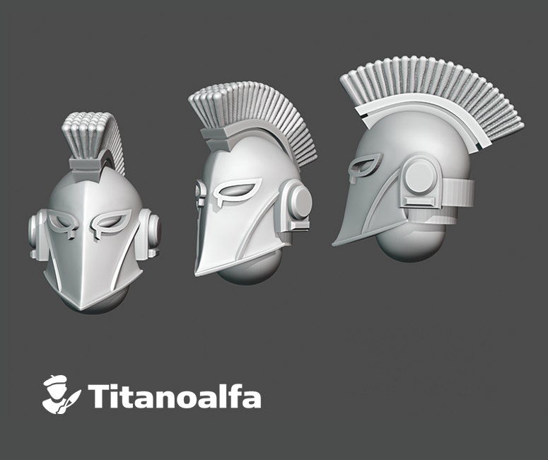 10x Creasted - Minoan Helmets