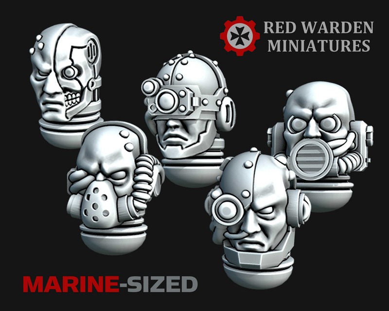 10x Cyborg Marine Heads