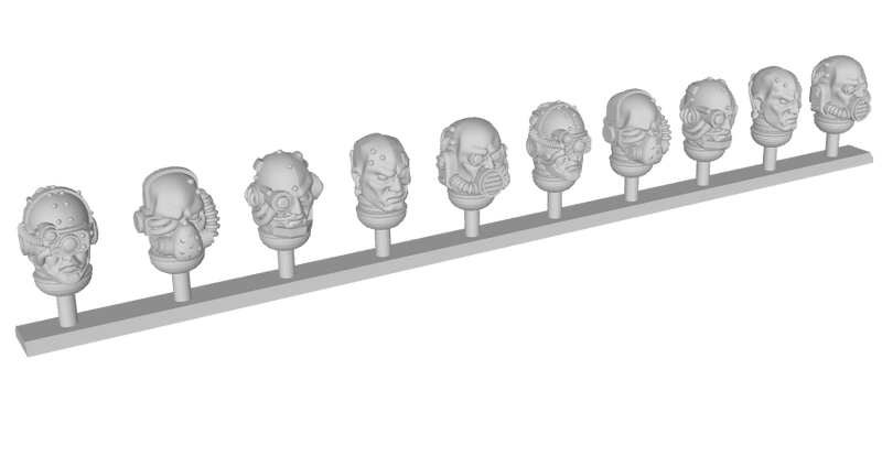 10x Cyborg Marine Heads