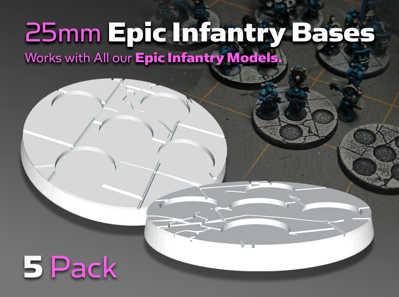 5x Broken Tiles : Epic Infantry Bases