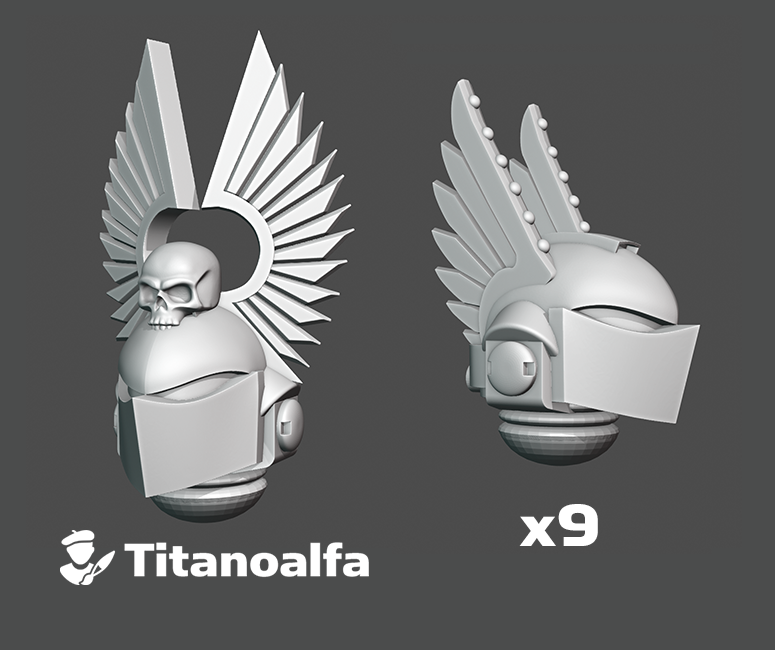 10x First - Winged Grim Knight Helms : Squad 1