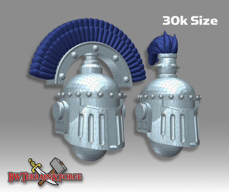 10x Squad 1 - G:2 Crusader Plumed Helms (30k Scale)