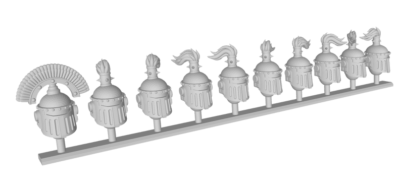 10x Squad 1 - G:2 Crusader Plumed Helms (30k Scale)