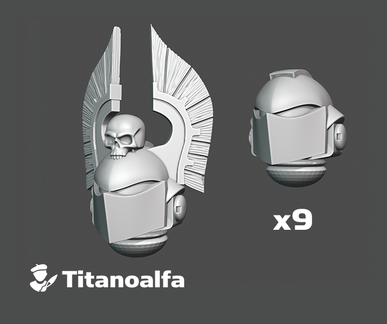 10x Grim Knight Helms : Squad 1