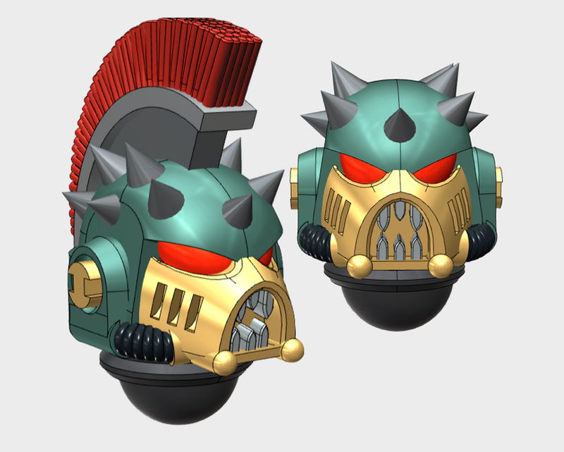 10x Spiked - G:11 Chaos Boxer Helms : Squad 1