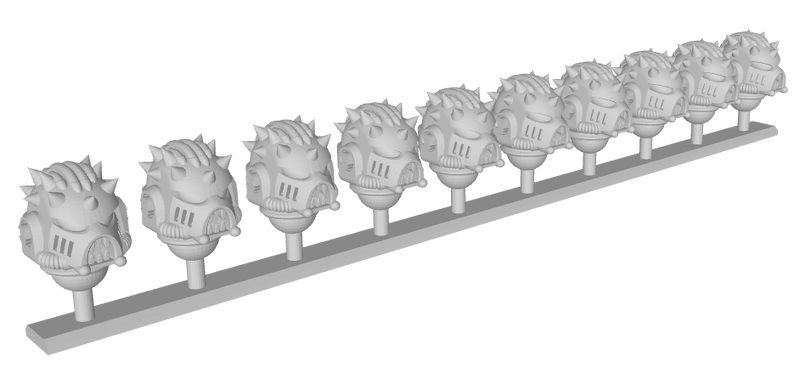 10x Angry Spiked - G:11 Chaos Boxer Helms