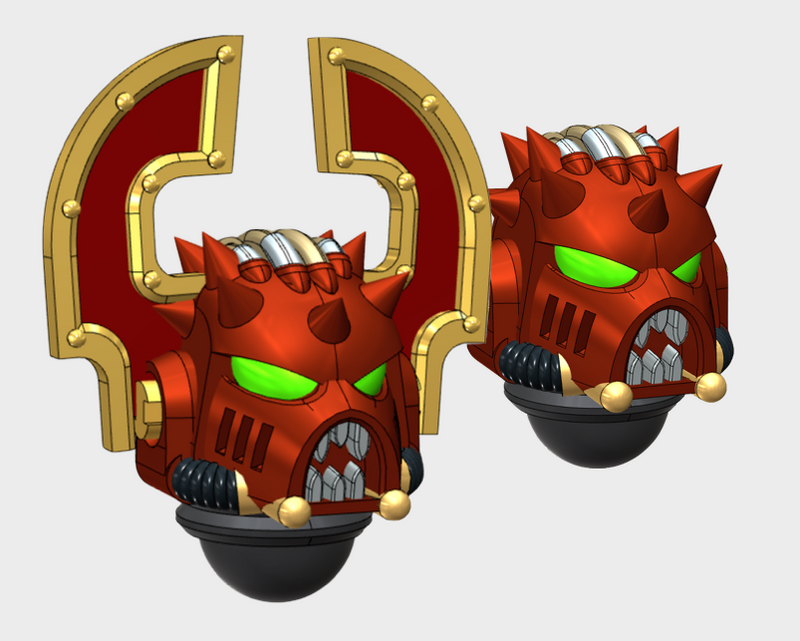 10x Angry Spiked - G:11 Chaos Boxer Helms : Squad 1