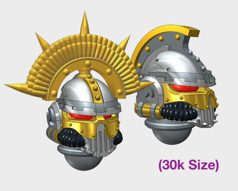 10x Honor Squad - Crested Iron Skull Helmets (30k Scale)