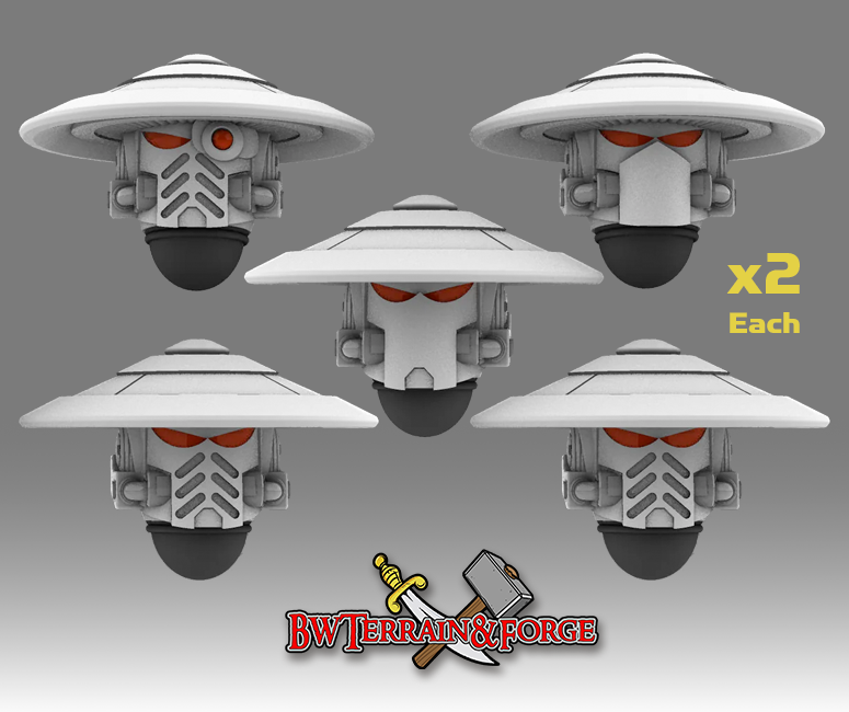 10x Cyber Samurai Set - G:10 Jingasa Helmets