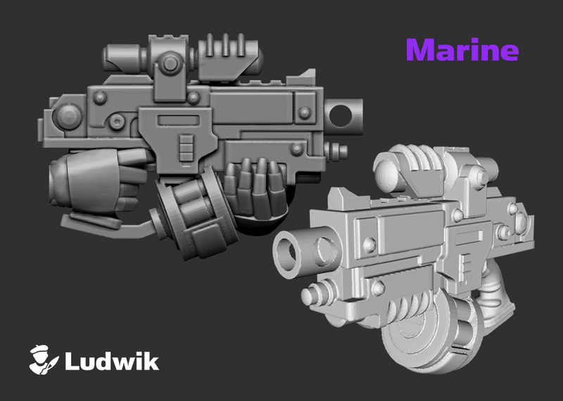 L1-Cruader Strike Bolter Mkmn : Marine Firearm Sets