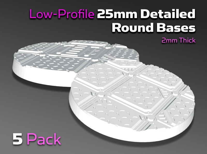 5x Flight Deck: 25mm Low-Profile Round Bases