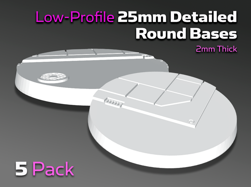 5x Urban Street: 25mm Low-Profile Round Bases
