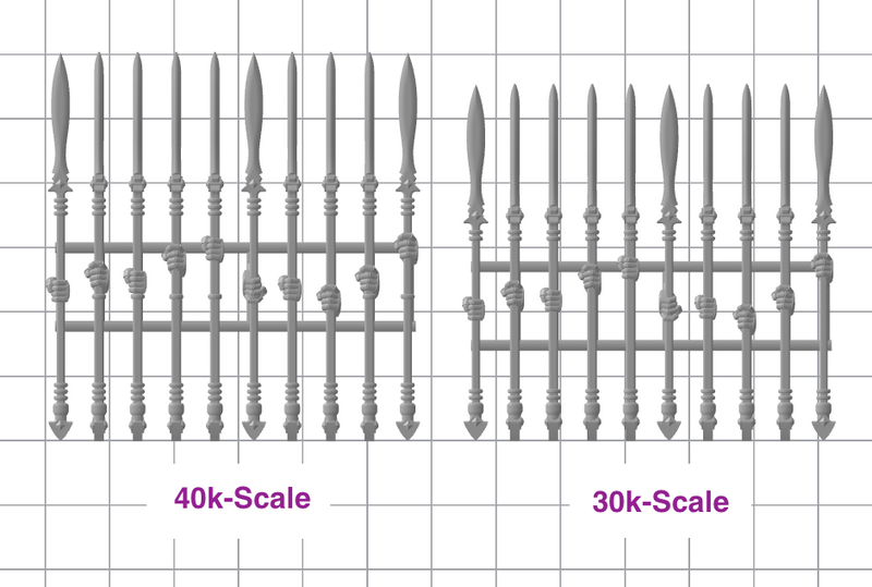 11x Energy Spear: Lagavullun (40k Size)