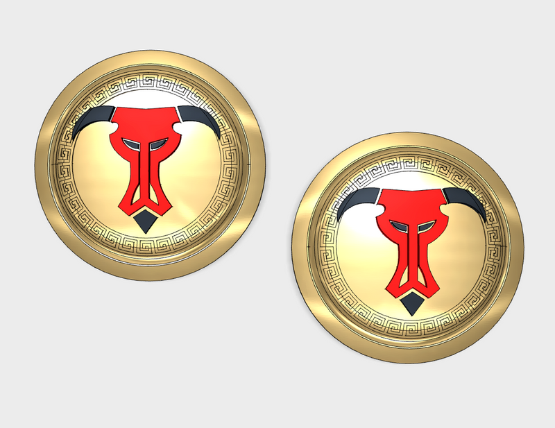 Greek Bull - Round Power Shields (L&R)