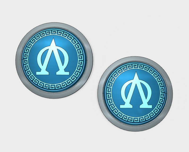 Lambda Omega - Round Power Shields (L&R)