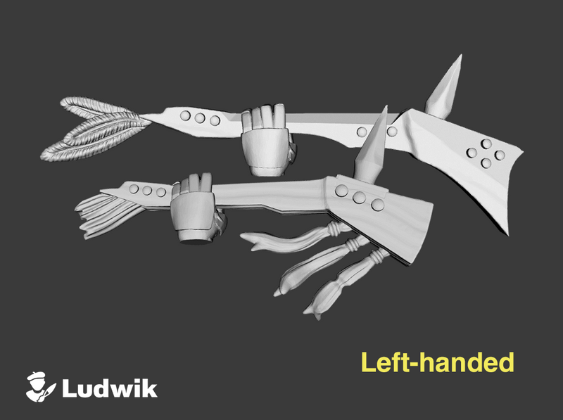 10x Left-handed : Gunstock War Clubs (Marine)