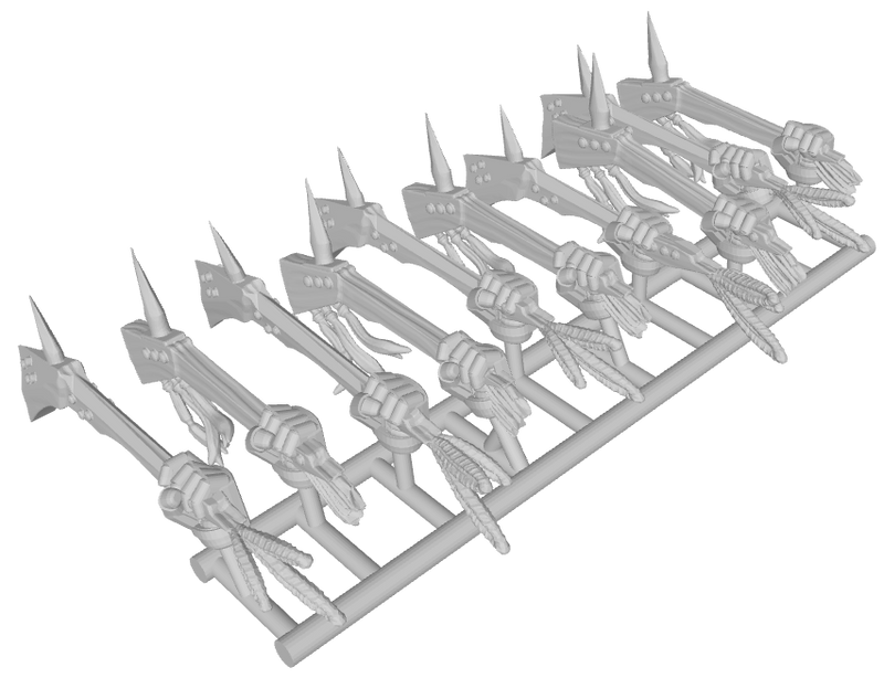 10x Left-handed : Gunstock War Clubs (Marine)