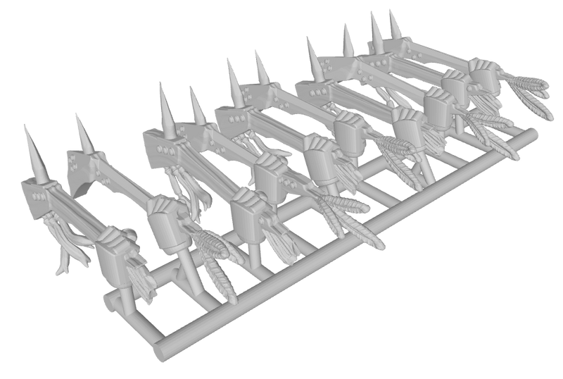 10x Right-handed : Gunstock War Clubs (Marine)