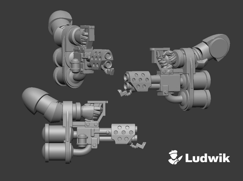 Marine : Mk2 Flame Thrower w/Arm (L&R)