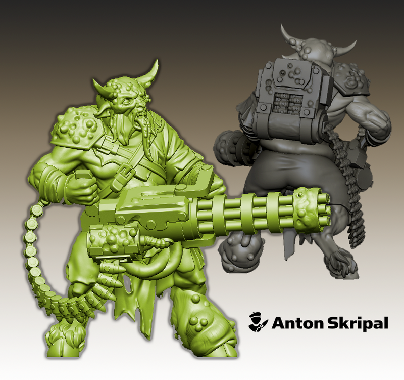 Plague-Herd Beastmen: Heavy Gunners