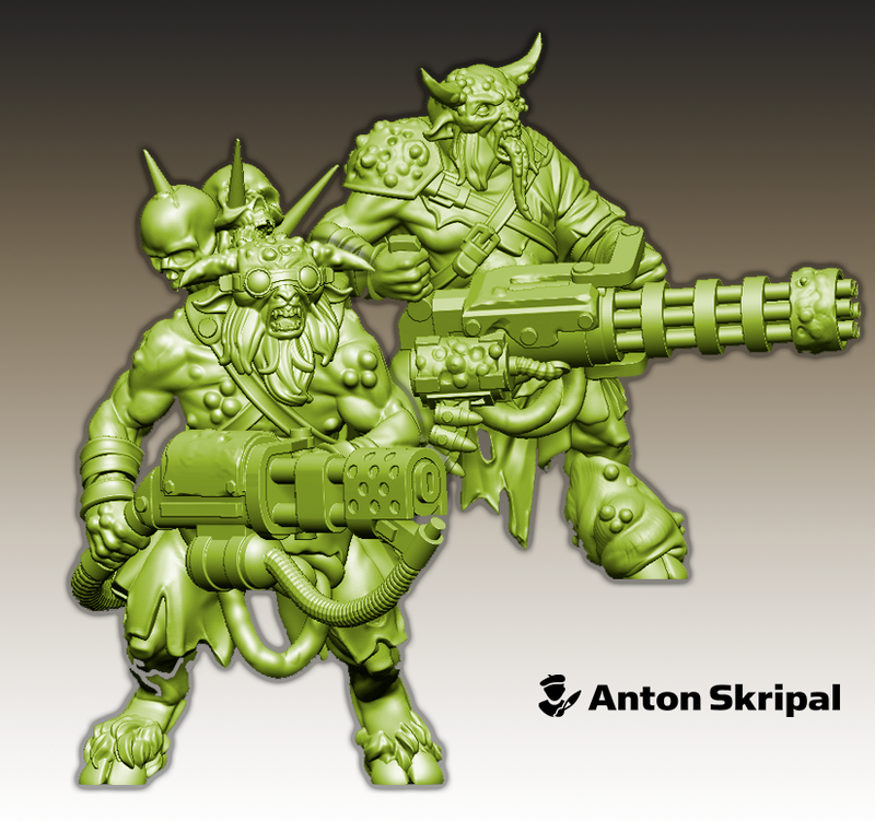 Plague-Herd Beastmen: Heavy Gunners