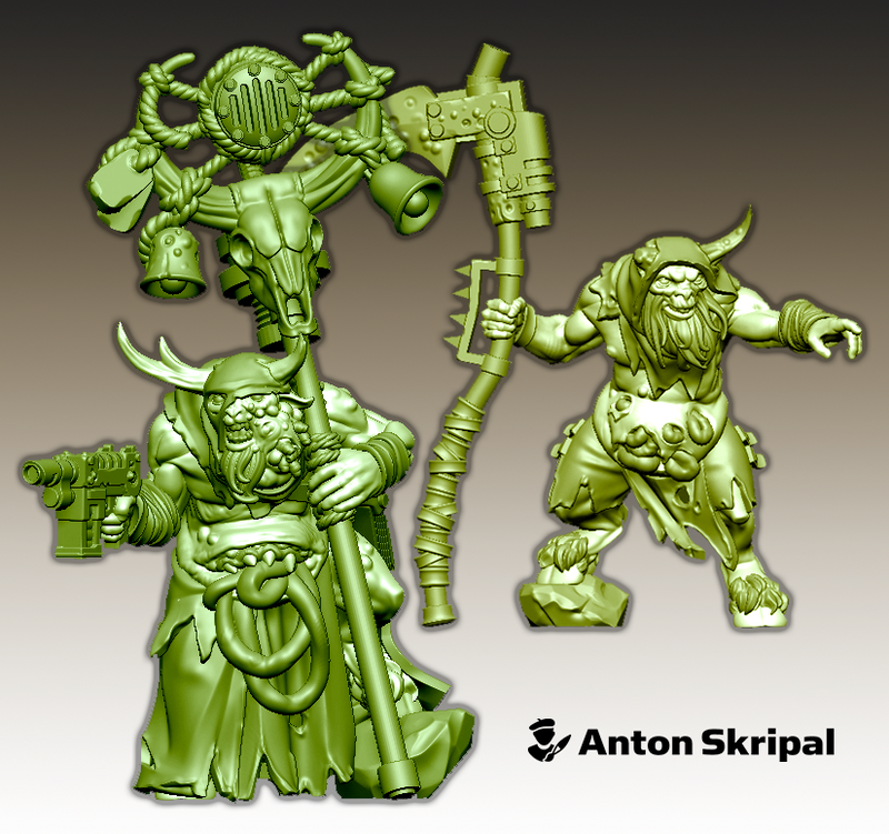 Plague-Herd Beastmen: Shaman/ Manreaper