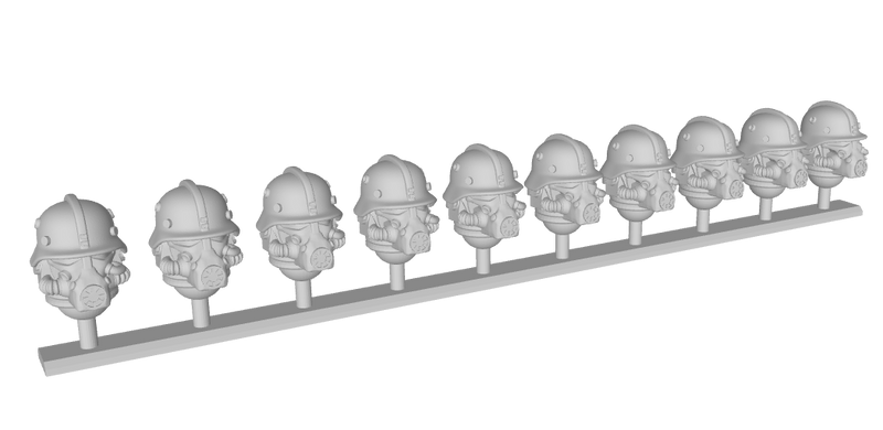10x Panzer Marine Helmets: Toxin Corps