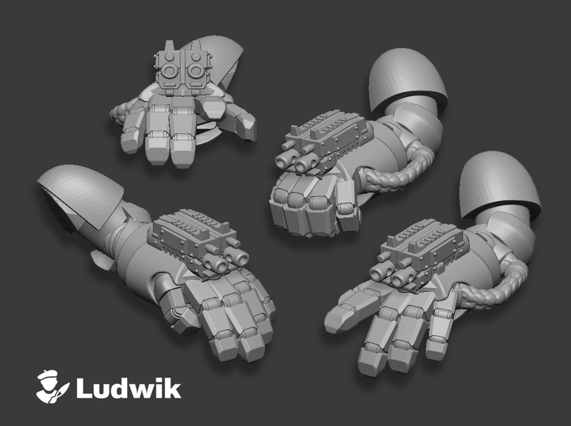 Marine : Mk1 Bolter Gauntlets (L&R)