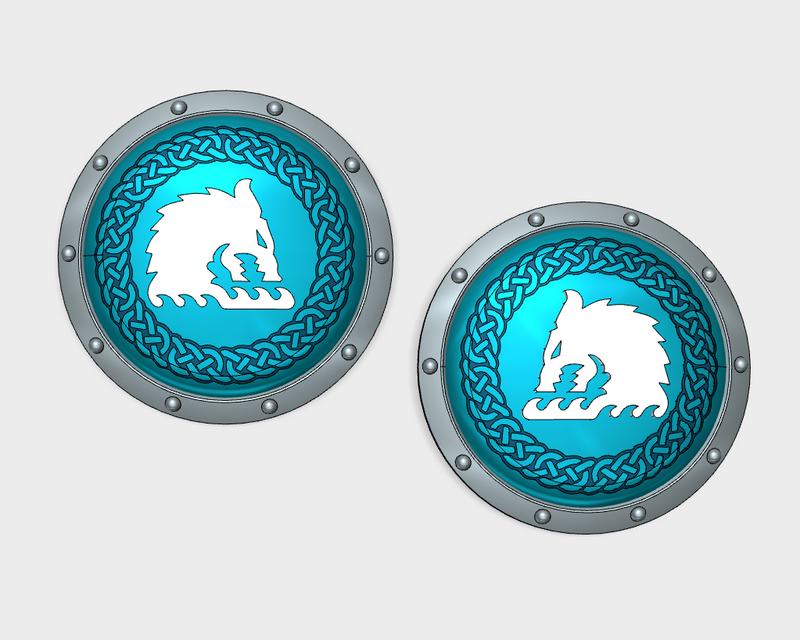 Sea Wolves - Coiled Round Power Shields (L&R)