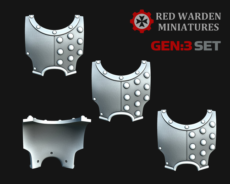 10x Half Studded - G:3 Imperial Torso Covers
