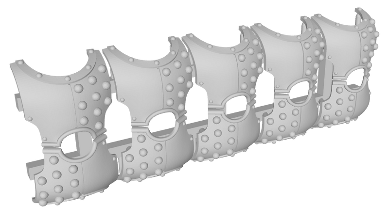 10x Half Studded - G:3 Imperial Torso Covers