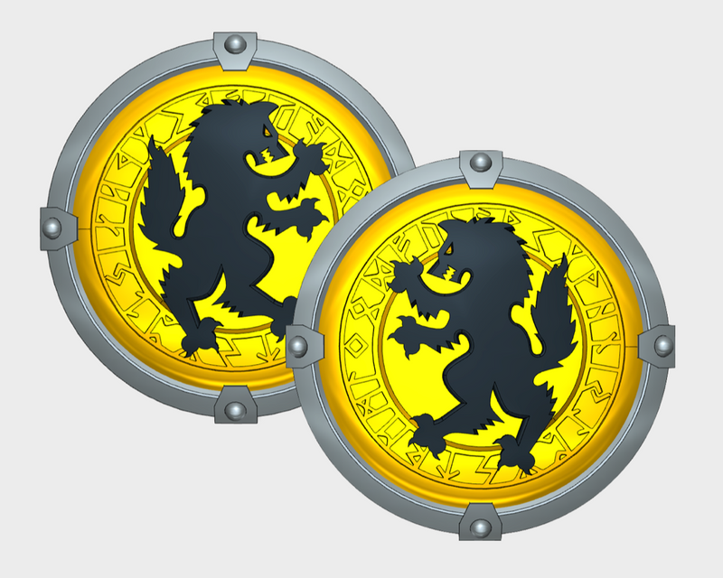 Runic Wolf Rampant - Round Terminator Shields