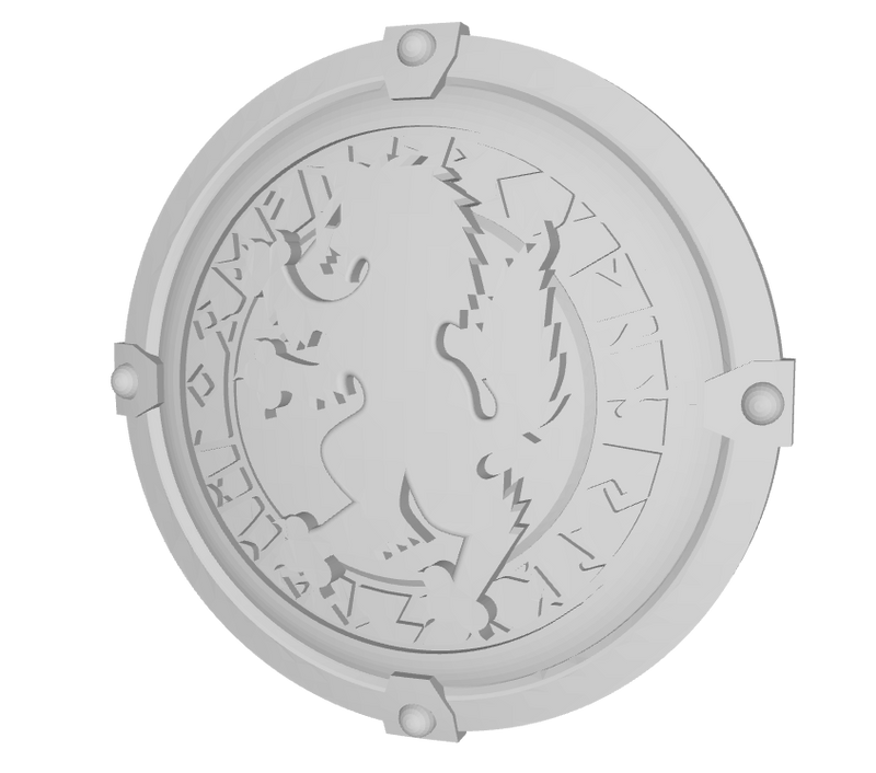 Runic Wolf Rampant - Round Terminator Shields