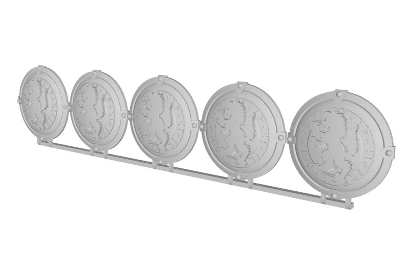Runic Wolf Rampant - Round Terminator Shields