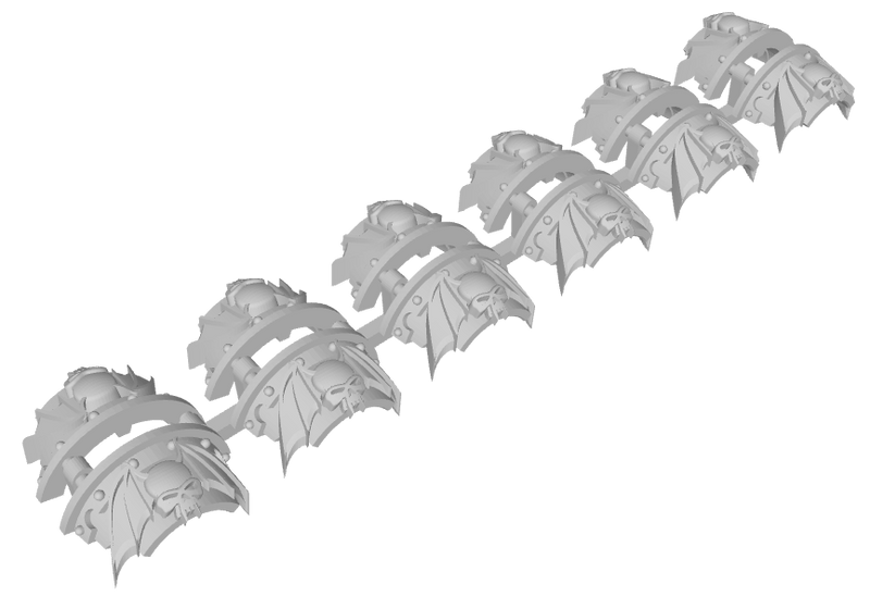 6x Nightmare Legion - 3rd Ed. Cataphractii Shoulder Sets