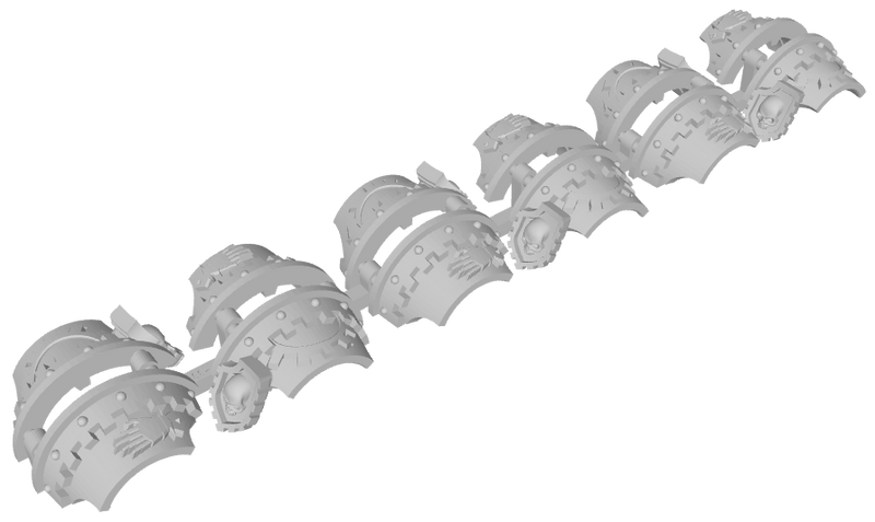 6x Mech Hands - 3rd Ed. Cataphractii w/Skull Shield Sets