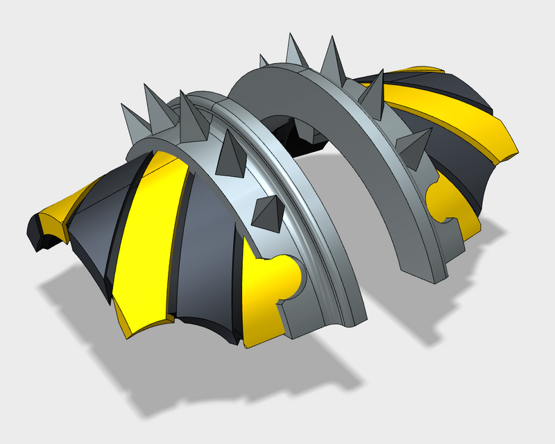 6x Hazard Stripes - 3rd Ed. Cataphractii Spiked Ridge Sets