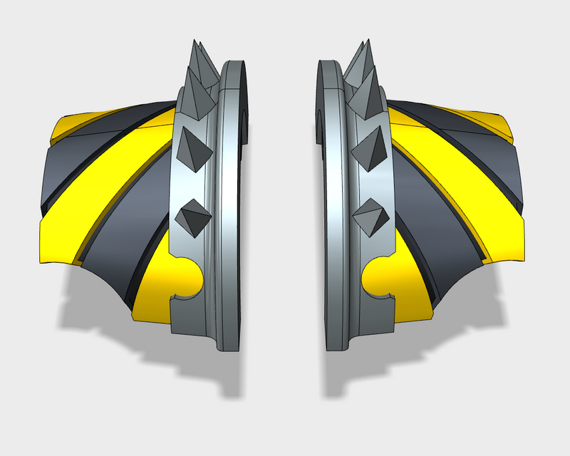 6x Hazard Stripes - 3rd Ed. Cataphractii Spiked Ridge Sets