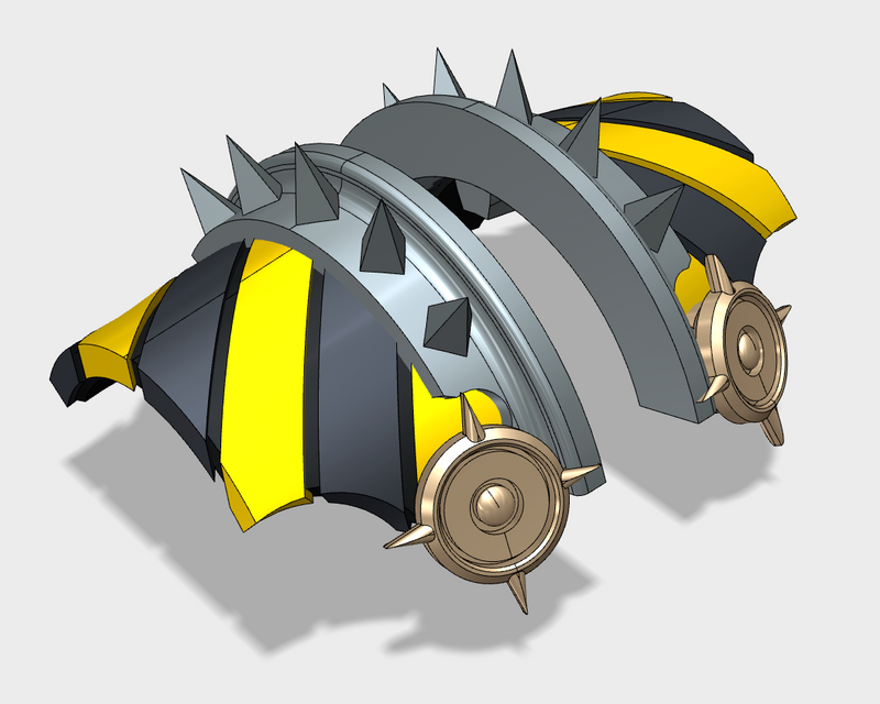 6x Hazard Stripes - 3rd Ed. Cataphractii Warsmith Shoulders