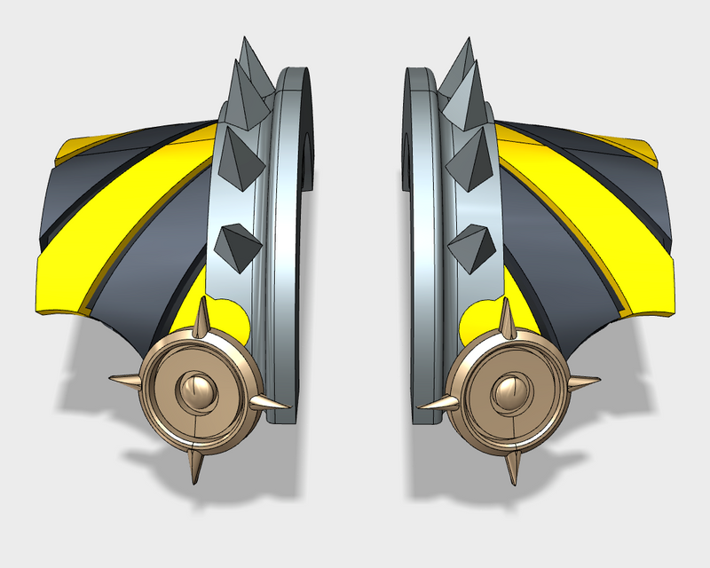 6x Hazard Stripes - 3rd Ed. Cataphractii Warsmith Shoulders