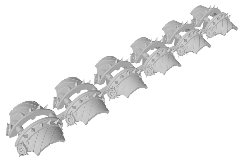 6x Hazard Stripes - 3rd Ed. Cataphractii Warsmith Shoulders