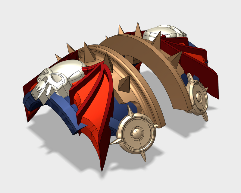 6x Nightmare Legion - 3rd Ed. Cataphractii Warsmith Shoulders